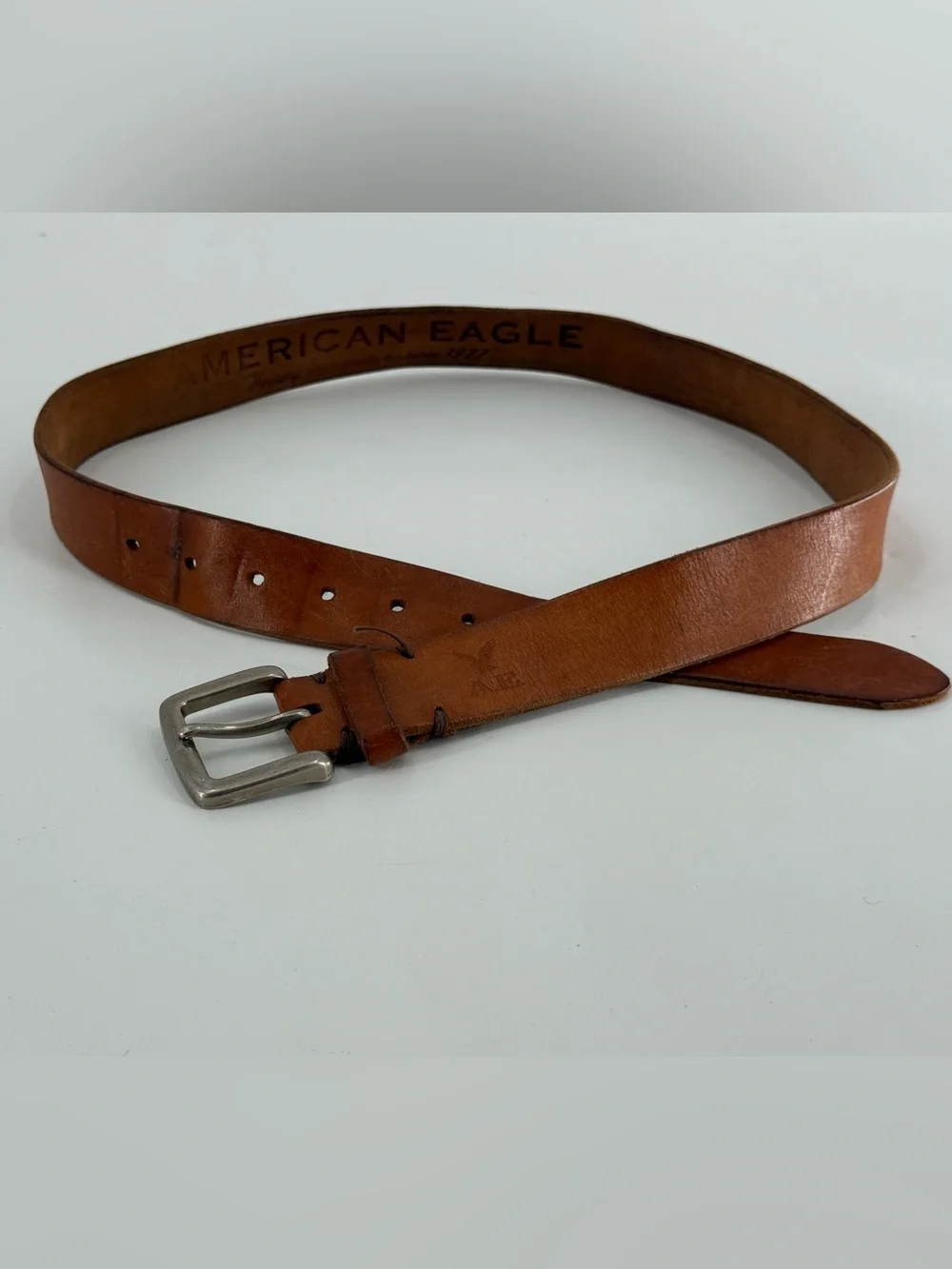 American Eagle Vintage Tan Brown Leather Belt 40